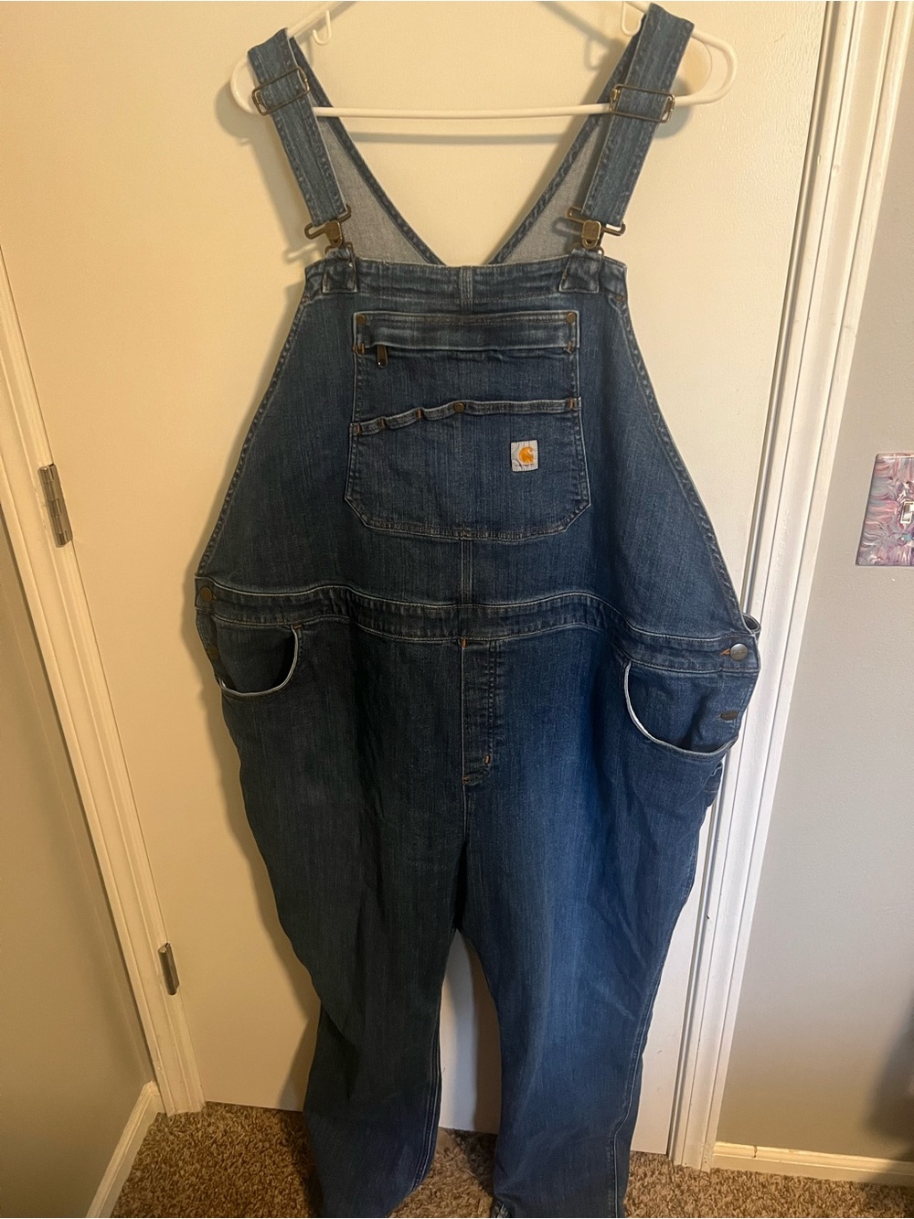 Carhartt Womens Plus 3X Rugged Flex Denim Overalls Relaxed Fit OR6002-W Like New